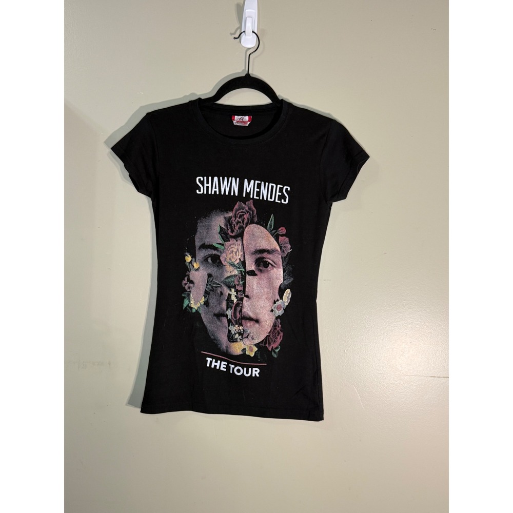 Shawn Mendes The Tour Concert Graphic T-Shirt Black Floral North America Tour S